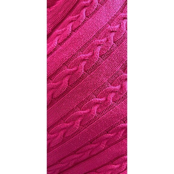 UNITED COLORS Of BENETTON Cable Knitted Crewneck Cotton Red Raspberry Size Small - Picture 8 of 10